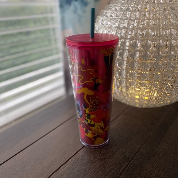 Starbucks Pink Ocean & Forest Floral Venti Tumbler Fall 2023 Collection - Picture 9 of 9